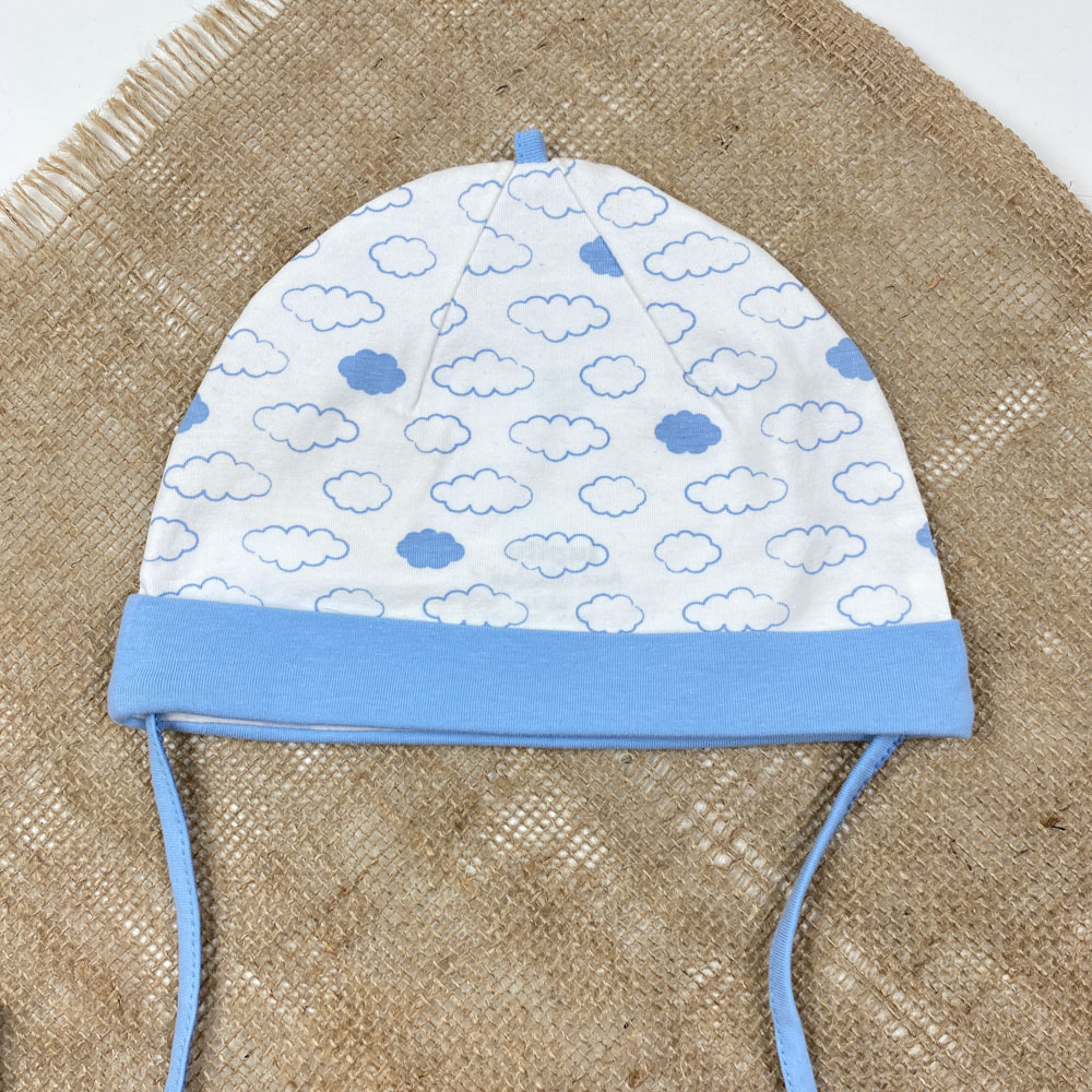 کلاه نوزادی نوزادی برند لوپیلو طرح ابر بندی سفید رنگ - 12 تا 24 ماه