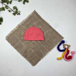 کلاه نوزادی نوزادی دخترانه طرح ساده صورتی رنگ - 2 تا 6 ماه