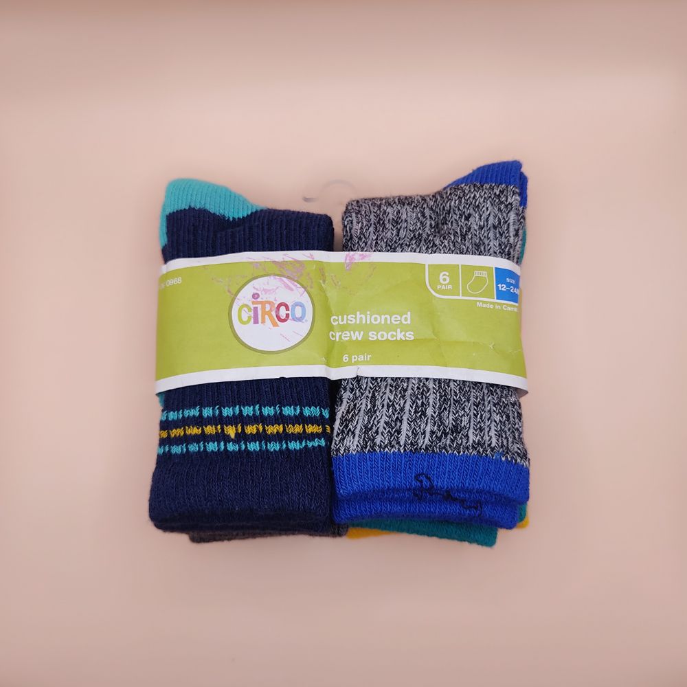 پک 6 عددی جوراب نوزادی ساق بلند - 12 تا 24 ماه