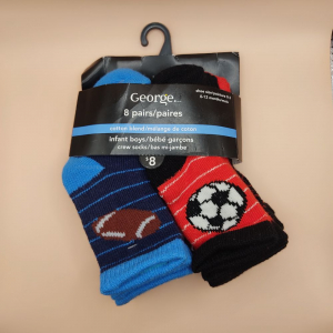 پک 8 عددی جوراب نوزادی ساق بلند - 6 تا 12 ماه