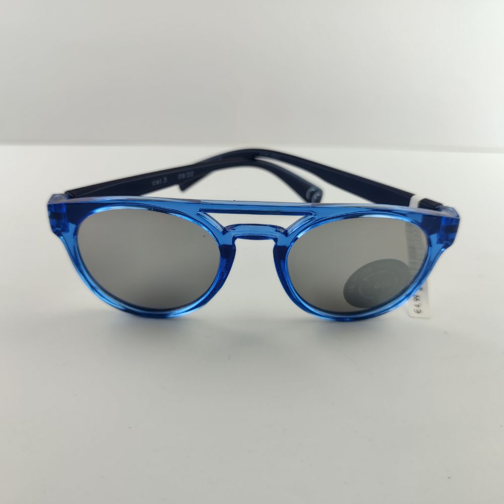 عینک طرح شفاف دسته مشکی آبی رنگ