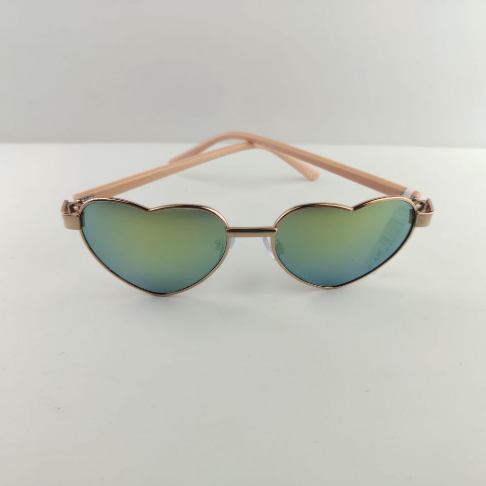 عینک طرح قلبی فلزی طلایی رنگ