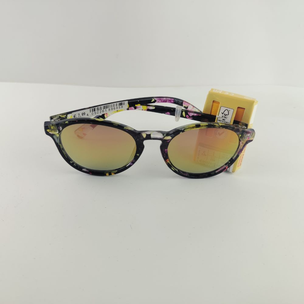 عینک طرح گل گلی مشکی رنگ