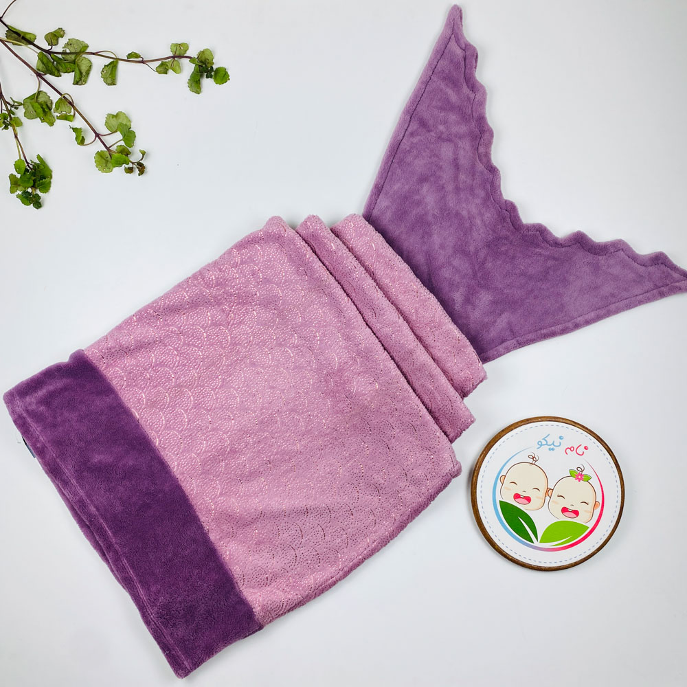 کیسه خواب دخترانه طرح پری دریایی بنفش رنگ - 2 تا 4 سال