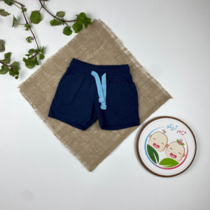 شلوارک نوزادی برند لوپیلو طرح ساده جیب دار بندک آبی سرمه ای رنگ - 12 تا 24 ماه