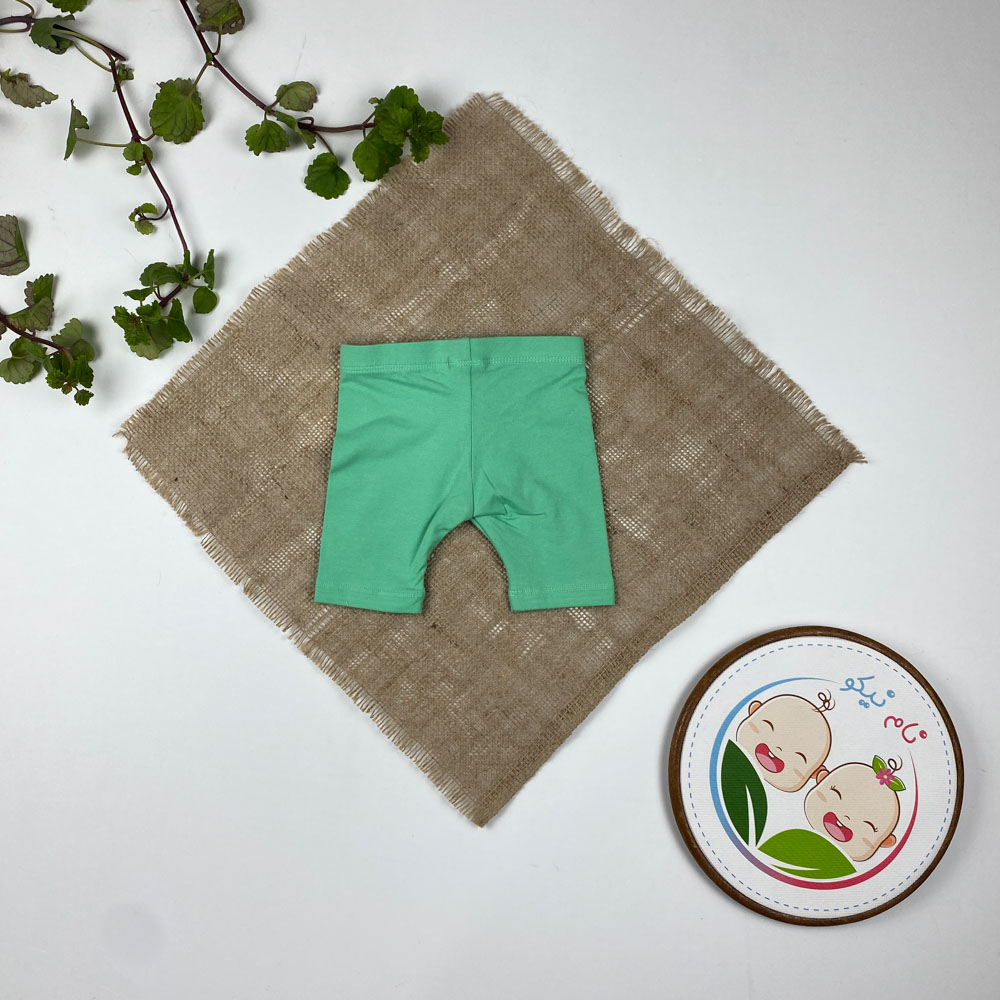 شلوارک نوزادی طرح ساده سبز صابونی رنگ - 2 تا 6 ماه