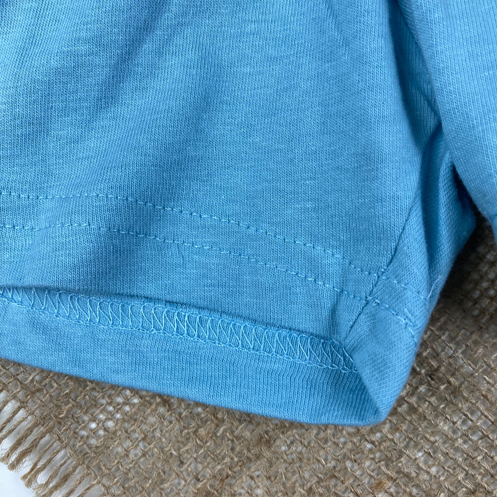 شلوارک نوزادی برند لوپیلو طرح نهنگ و ماهی ها جیب دار بندک سرمه ای آبی آسمانی رنگ - 12 تا 24 ماه