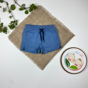 شلوارک برند لوپیلو طرح جیب دار بندک سرمه ای طرح جین کاغذی رنگ - 2 تا 4 سال