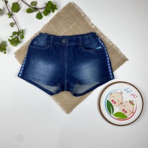 شلوارک دخترانه برند Pepperts طرح بغل نوار دار دکمه ای سرمه ای رنگ - 13 تا 14 سال