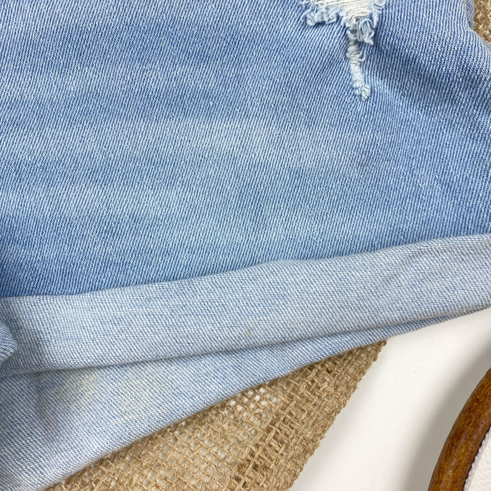 شلوارک دخترانه برند لوپیلو طرح زاپ دار لبه تا شده دکمه ای آبی کمرنگ - 12 تا 13 سال