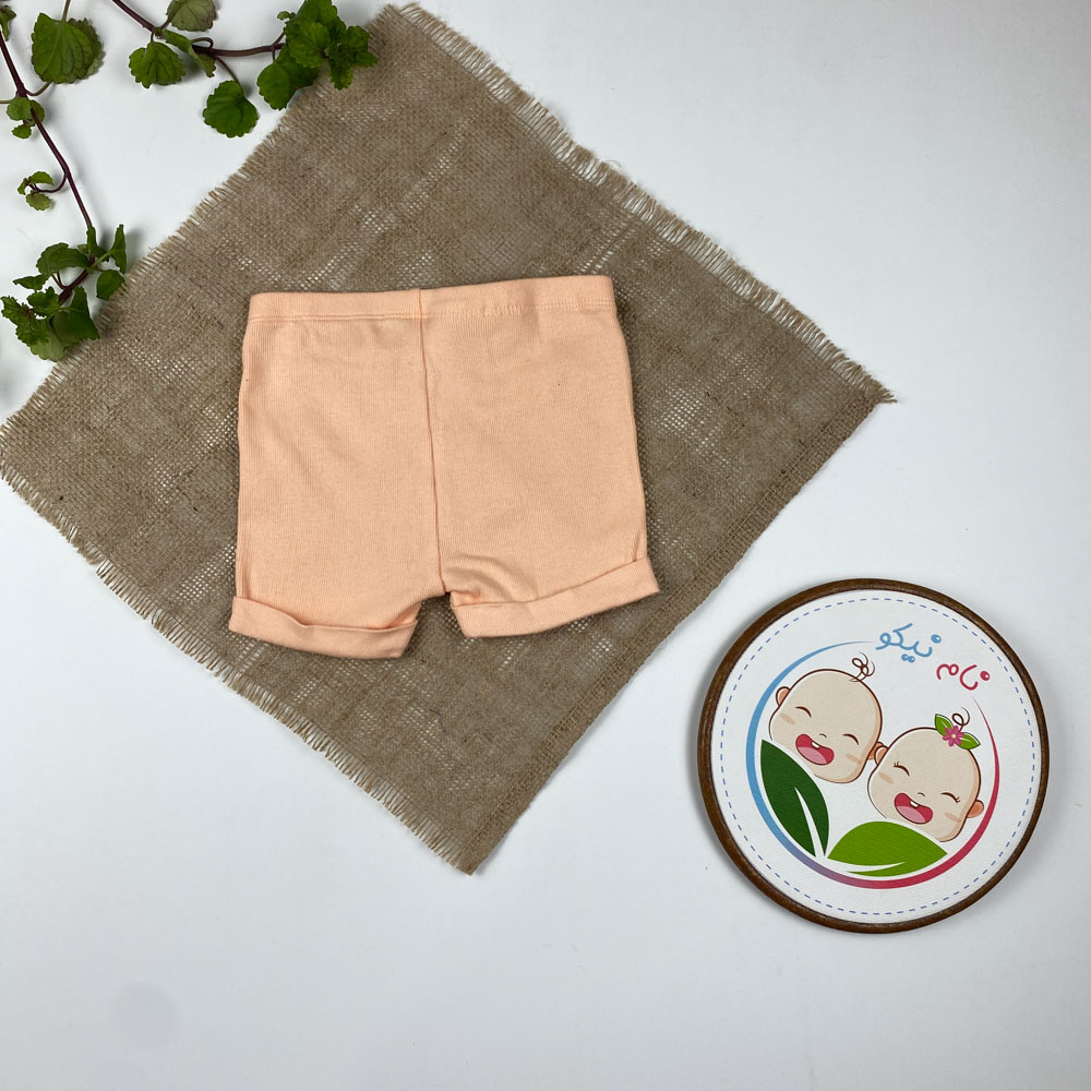 شلوارک نوزادی دخترانه برند لوپیلو طرح ساده لبه تا شده گلبهی رنگ - 12 تا 24 ماه