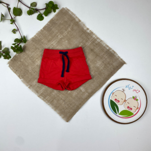 شلوارک نوزادی برند لوپیلو طرح جیب دار بندک سرمه ای گوجه ای رنگ - 0 تا 2 ماه