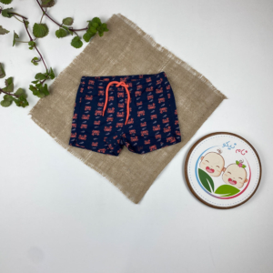 شلوارک نوزادی برند لوپیلو طرح خرچنگ ها کمرکش بندک گلبهی سرمه ای رنگ - 12 تا 24 ماه