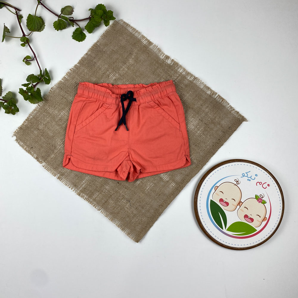 شلوارک نوزادی برند لوپیلو طرح جیب دار بندک سرمه ای گلبهی رنگ - 12 تا 24 ماه