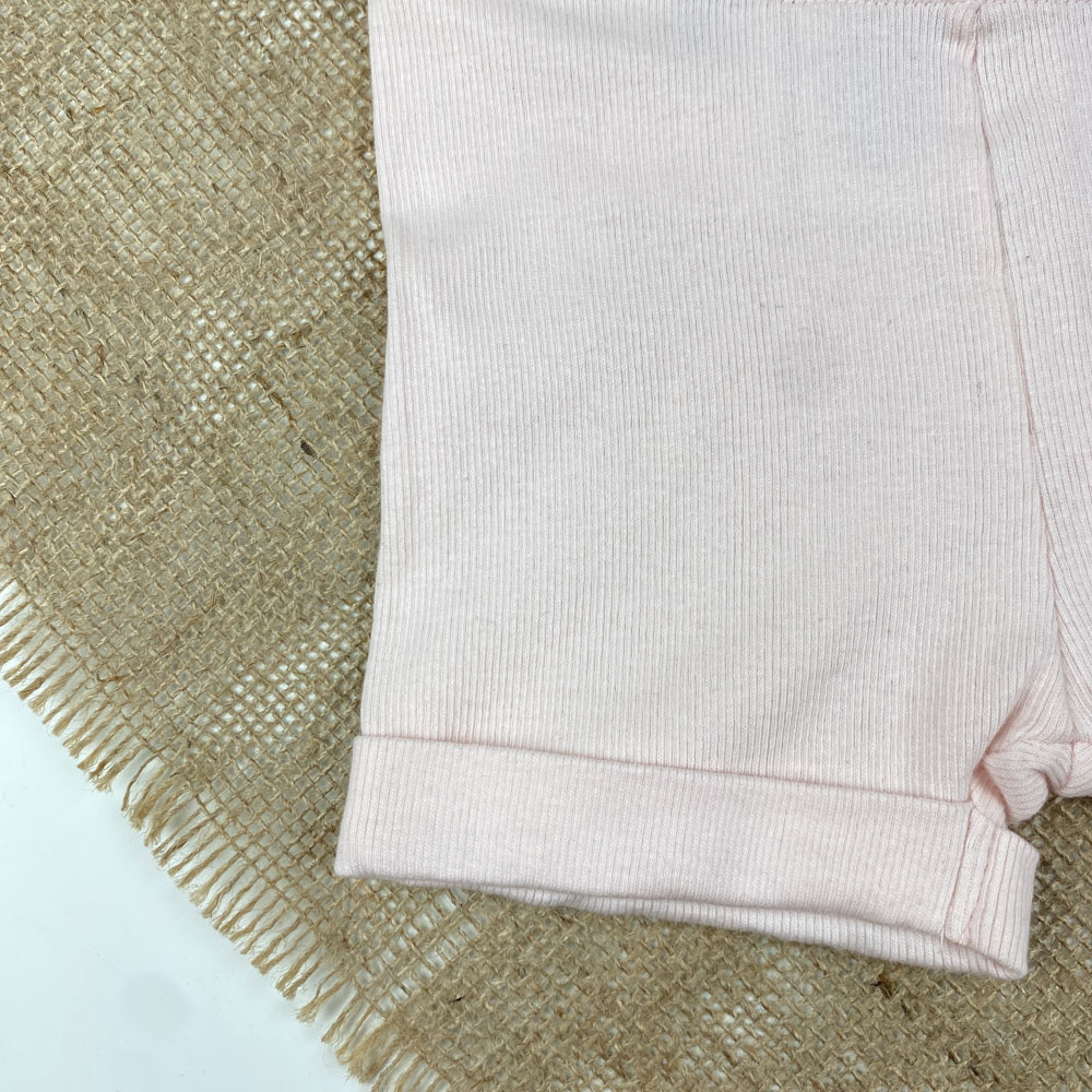 شلوارک نوزادی دخترانه برند لوپیلو طرح ساده لبه تا شده صورتی کمرنگ - 12 تا 24 ماه