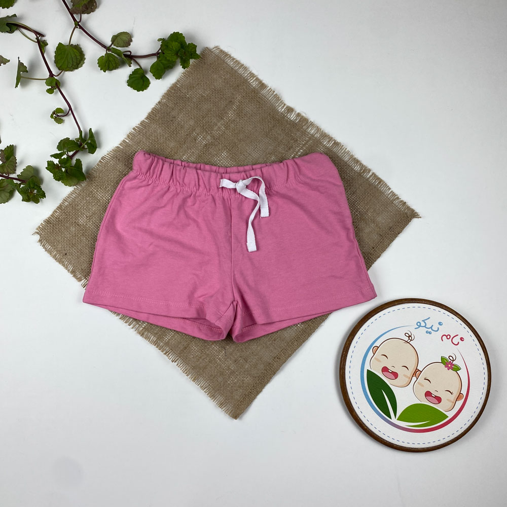 شلوارک دخترانه برند Pepperts طرح ساده بندک سفید صورتی رنگ - 6 تا 8 سال