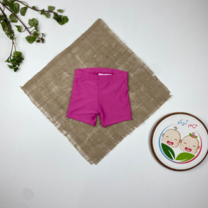 شورت مایو نوزادی دخترانه طرح ساده پا دار صورتی رنگ - 6 تا 12 ماه