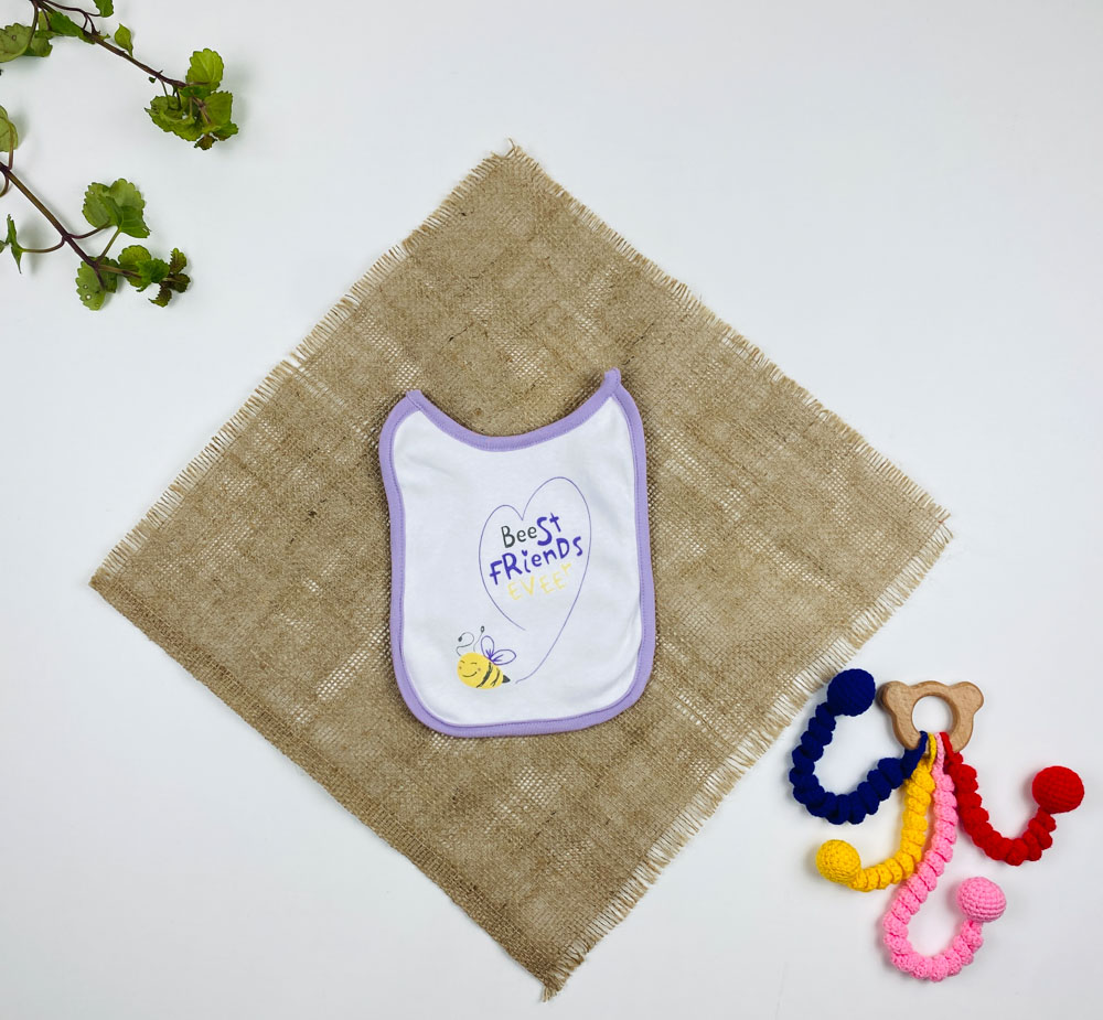 پیشبند طرح زنبور یاسی رنگ  - فری سایز