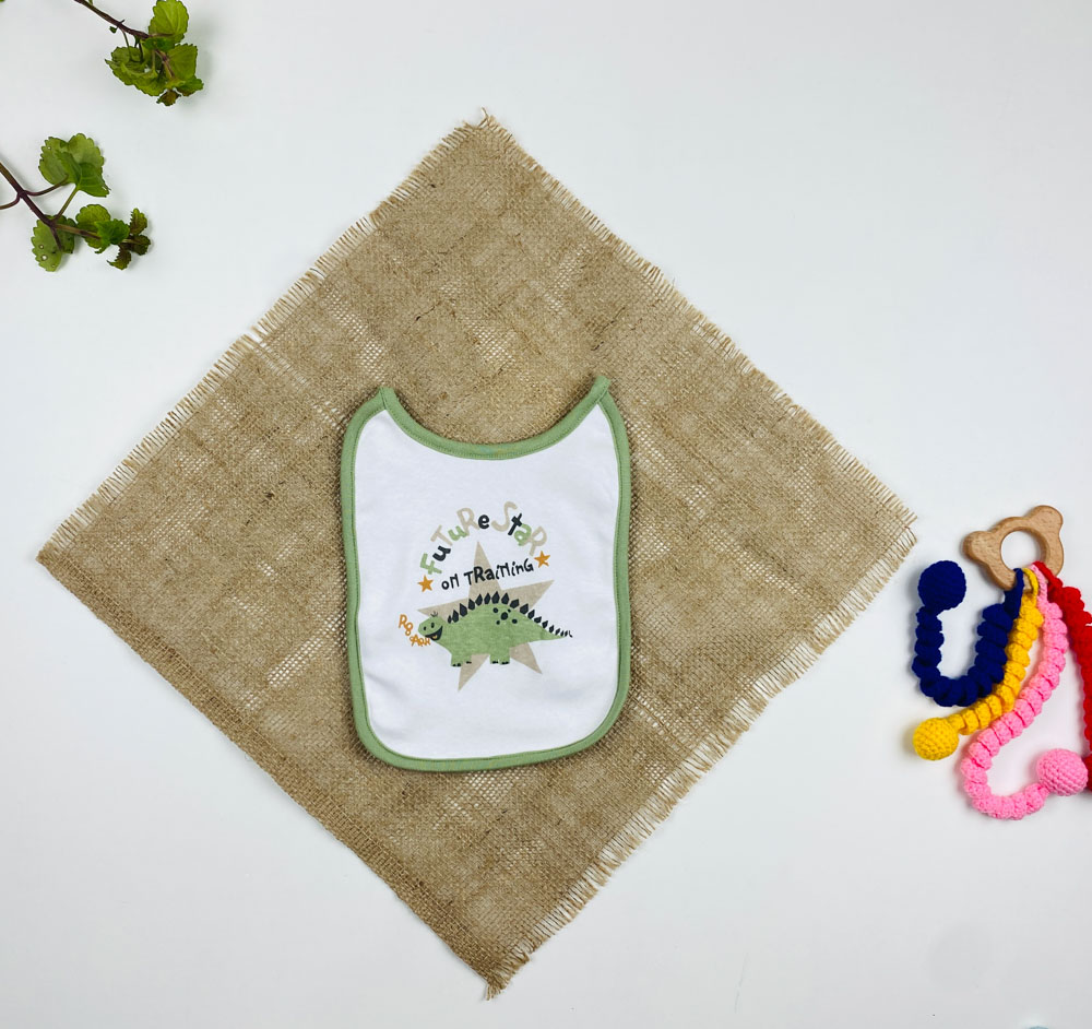 پیشبند طرح دایناسور سبز رنگ  - فری سایز