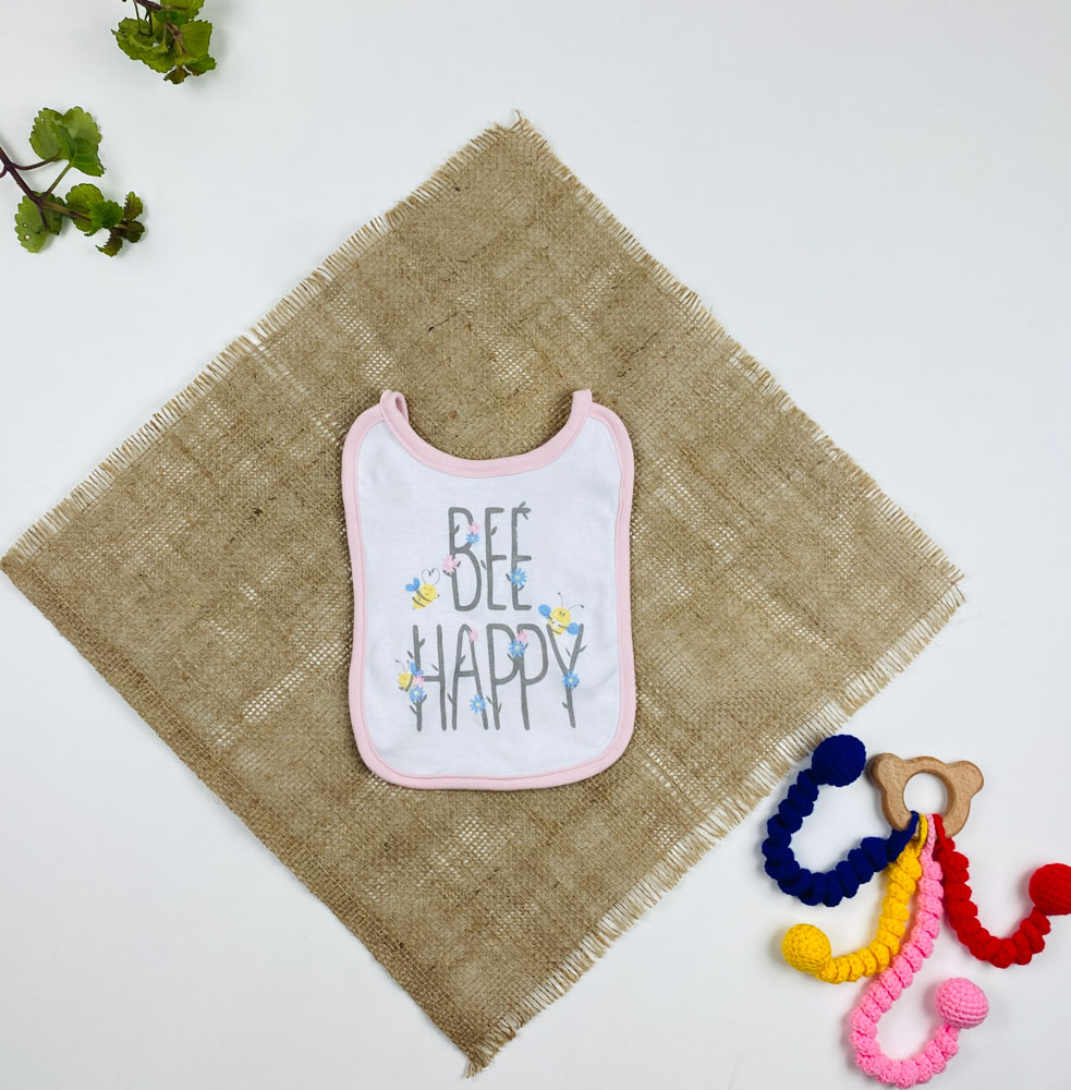 پیشبند طرح زنبور صورتی رنگ  - فری سایز