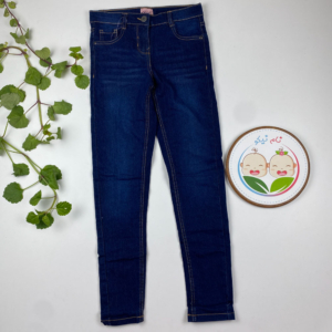 شلوار راسته طرح جیب دار کمر دکمه ای سرمه ای رنگ  - 10 تا 11 سال