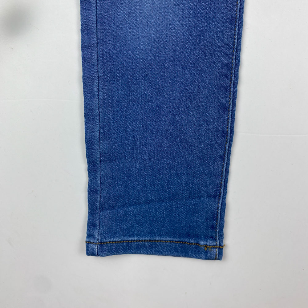 شلوار راسته طرح جیب دار کمر دکمه ای ابی تیره رنگ