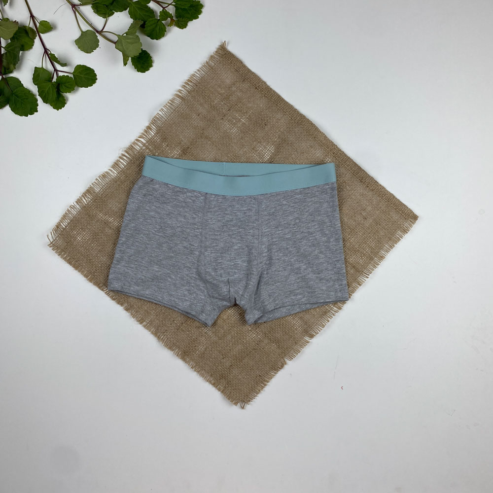 شورت پسرانه طرح کمرکش ساده طوسی رنگ  - 8 تا 10 سال