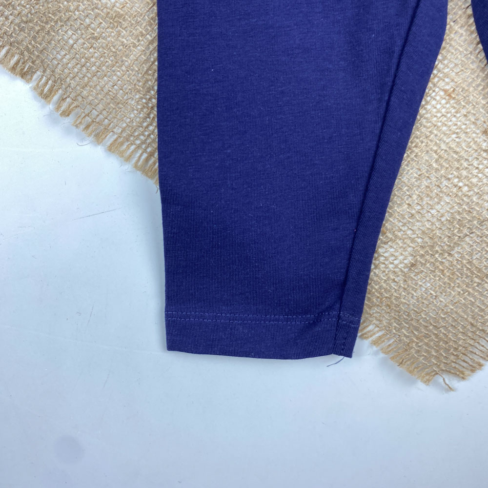 شلوار کوتاه دخترانه ساده طرح ماهی دریایی کمرکش سرمه ای رنگ - 2 تا 4 سال