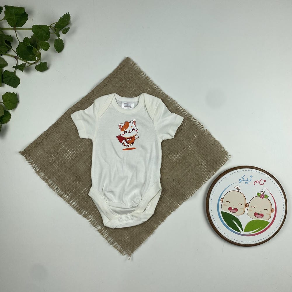 پک چار عددی بادی نوزادی پسرانه آستین کوتاه برند twins طرح حیوانات سفید رنگ - 3 تا 6 ماه