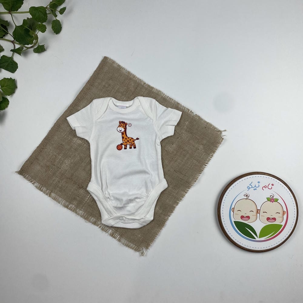 پک چار عددی بادی نوزادی پسرانه آستین کوتاه برند twins طرح حیوانات سفید رنگ - 3 تا 6 ماه