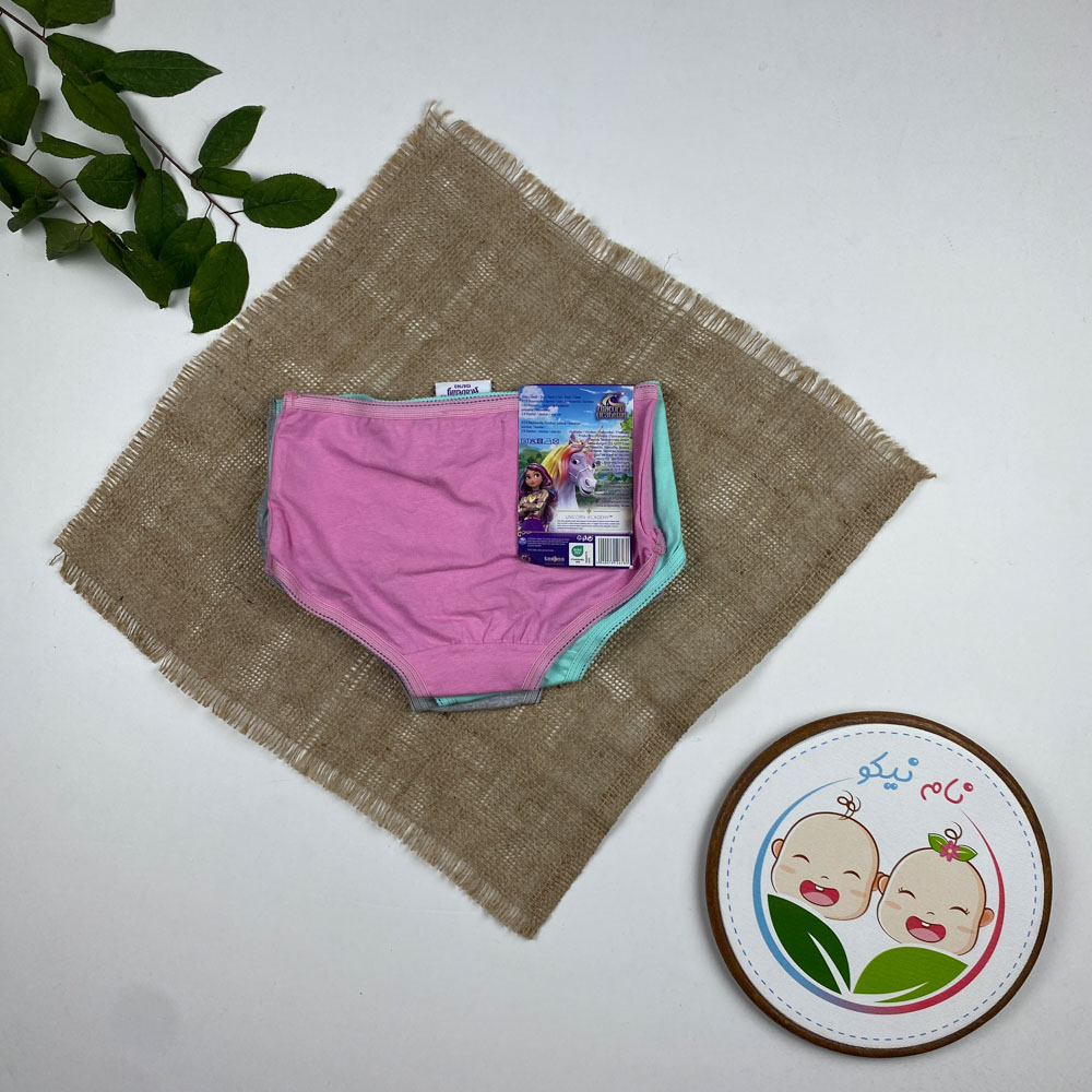 پک 3 عددی شورت نخ پنبه دخترانه طرح یونیکورن طوسی رنگ - 8 تا 10 سال
