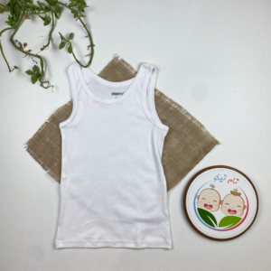 تاپ نخ پنبه پسرانه برند Pepperts طرح ساده سفید رنگ