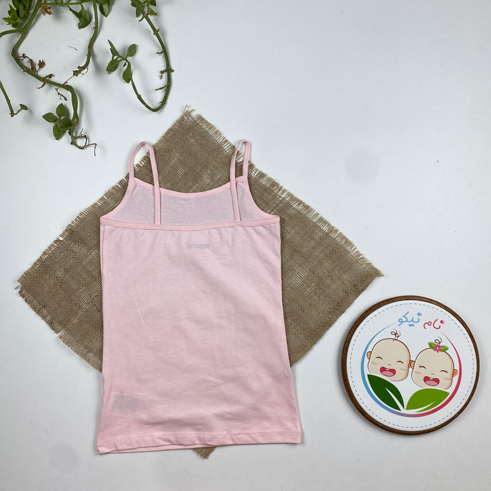 تاپ نخ پنبه دخترانه برند Pepperts طرح ساده صورتی کمرنگ
