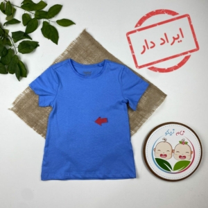 ایراد دار _ تیشرت پسرانه آستین کوتاه برند لوپیلو طرح ساده یقه گرد نیلی رنگ - 4 تا 6 سال