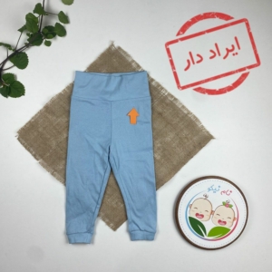 ایراد دار _ شلوار نوزادی پسرانه برند لوپیلو طرح ساده کمرکش پهن آبی آسمانی رنگ - 6 تا 12 ماه