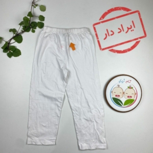 ایراد دار _ شلوارک دخترانه طرح راسته ساده سفید رنگ - 12 تا 13 سال
