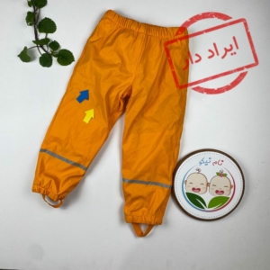 ایراد دار _ شلوار بادی برند لوپیلو طرح کش دار نارنجی رنگ - 2 تا 4 سال