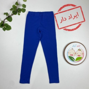 ایراد دار _ شلوار طرح ساده کمرکش آبی پررنگ - 4 سال