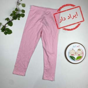ایراد دار _ شلوار دخترانه طرح ساده کمرکش صورتی رنگ - 10 تا 11 سال