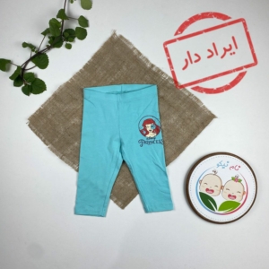 ایراد دار _ شلوار کوتاه دخترانه برند لوپیلو طرح پری دریایی کمرکش سبز آبی رنگ - 2 تا 4 سال