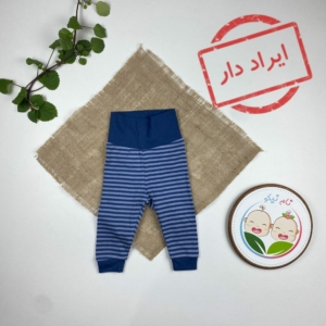 ایراد دار _ شلوار نوزادی پسرانه برند لوپیلو طرح راه راه کمرکش پهن سورمه ای رنگ - 2 تا 6 ماه