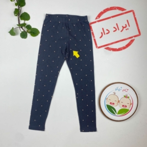 ایراد دار _ شلوار دخترانه طرح دون دون کمر کش طوسی رنگ - 6 سال