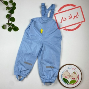 ایراد دار _ شلوار یشبندی نوزادی برند Lily and Dan طرح بندکی مچ دار آبی آسمانی رنگ - 12 تا 24 ماه