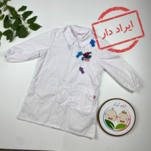 ایراد دار _ بلوز پسرانه آستین بلند طرح اسپایدرمن جلو دکمه ای سفید رنگ - 10 تا 12 سال