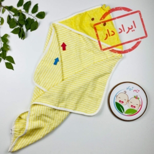 ایراد دار _ حوله طرح جوجه کلاه دار زرد رنگ - فری سایز ماه