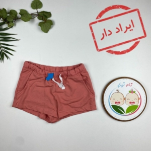ایراد دار _ شلوارک دخترانه برند لوپیلو طرح بندکی کمرکش کالباسی رنگ