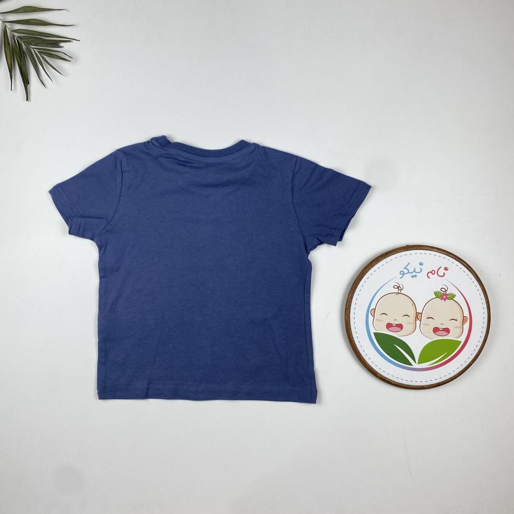 تیشرت آستین کوتاه برند لوپیلو طرح ساده یقه گرد آبی رنگ - Image 2