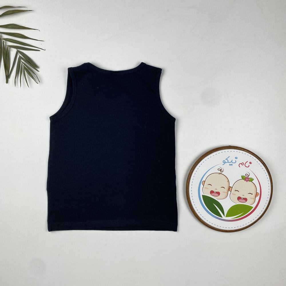 تاپ پسرانه حلقه ای طرح عروسک زرد یقه گرد مشکی رنگ - Image 2