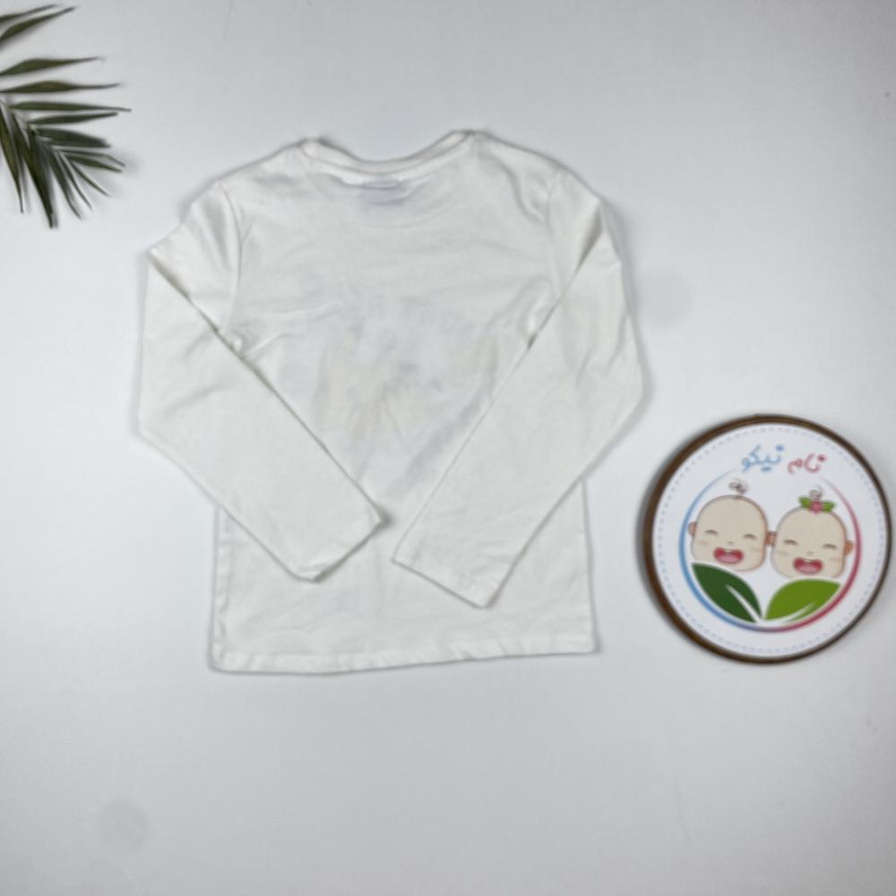 ست بلوز و شلوار دخترانه بلند طرح خرگوش زرد یقه گرد سفید رنگ - Image 3