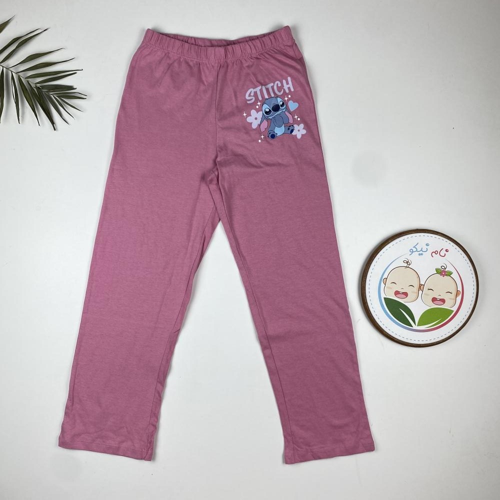 ست بلوز و شلوار دخترانه بلند طرح عروسکی یقه گرد صورتی رنگ - 6 تا 8 سال - Image 2